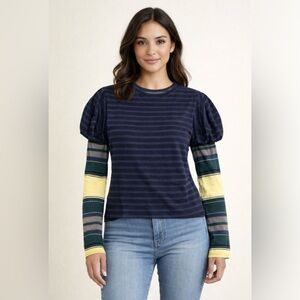 We The Free striped twofer top size Small